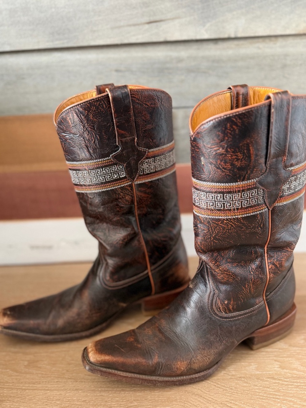 Tony Lama Brown Leather Western Cowboy Boots Women’s 9.5 B Made in Mexico